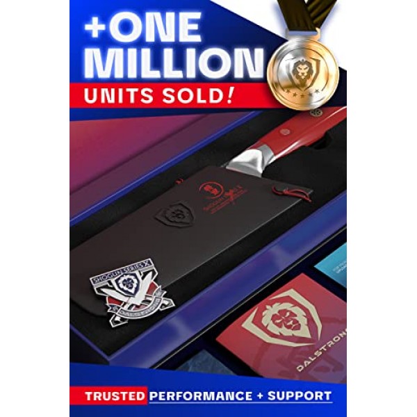 DALSTRONG 나키리 칼 - 6 인치 - 쇼군 시리즈 - 다마스커스 야채 칼 - 일제 AUS-10V 슈퍼 스틸 부엌 칼 - 진공 처리 - 크림슨 레드 ABS 손잡이 - 면도칼 날카로운 부엌 칼 - 칼집 