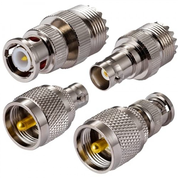 CB 라디오 어댑터 SO239 PL259 UHF - BNC 안테나 어댑터 CB 안테나용 4 키트 CB 공중 햄 라디오 워키토키 휴대용 라디오 양방향 라디오 무선 LAN 장치