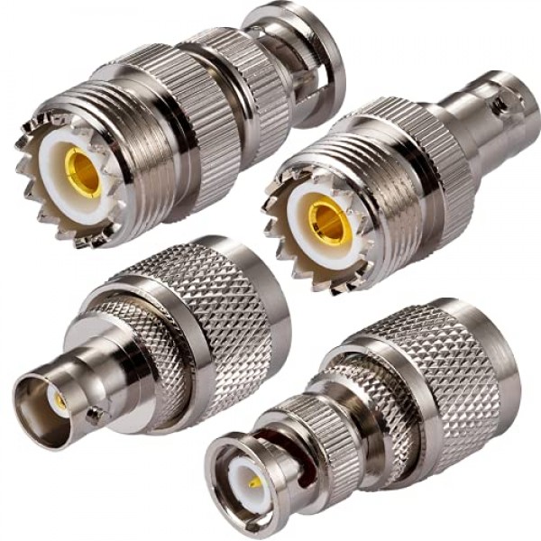 CB 라디오 어댑터 SO239 PL259 UHF - BNC 안테나 어댑터 CB 안테나용 4 키트 CB 공중 햄 라디오 워키토키 휴대용 라디오 양방향 라디오 무선 LAN 장치