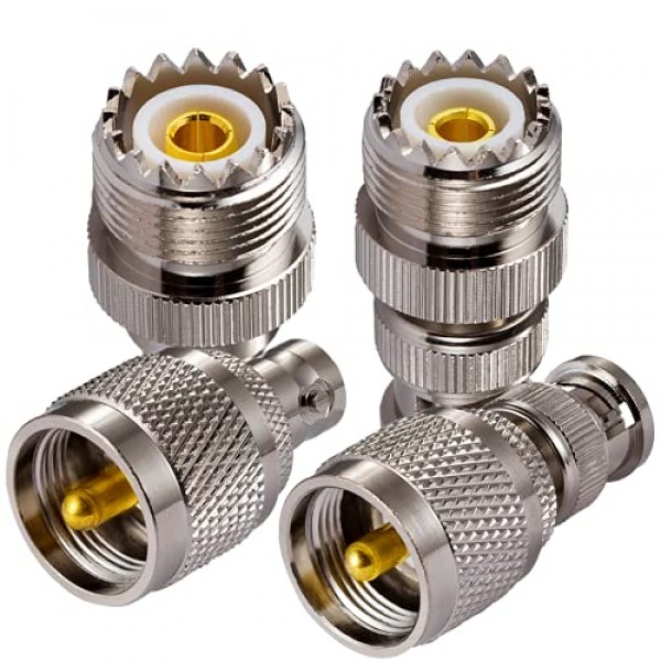 CB 라디오 어댑터 SO239 PL259 UHF - BNC 안테나 어댑터 CB 안테나용 4 키트 CB 공중 햄 라디오 워키토키 휴대용 라디오 양방향 라디오 무선 LAN 장치