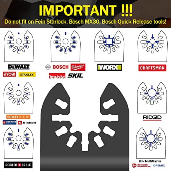 15PCS 범용 진동 도구 진동 톱 블레이드, 목재 금속 플라스틱 용 진동 멀티 도구 퀵 릴리스 톱 블레이드, Fit Fein 멀티 마스터 포터 케이블 Bosch Ryobi Dewalt Milwaukee Rockwell