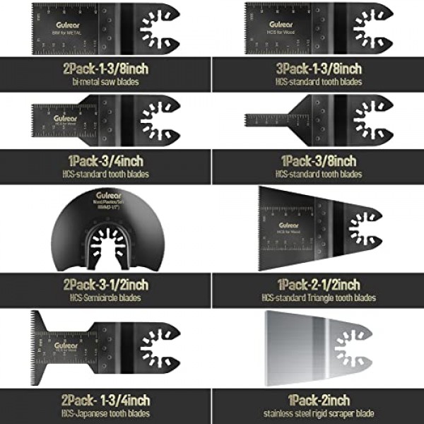 15PCS 범용 진동 도구 진동 톱 블레이드, 목재 금속 플라스틱 용 진동 멀티 도구 퀵 릴리스 톱 블레이드, Fit Fein 멀티 마스터 포터 케이블 Bosch Ryobi Dewalt Milwaukee Rockwell