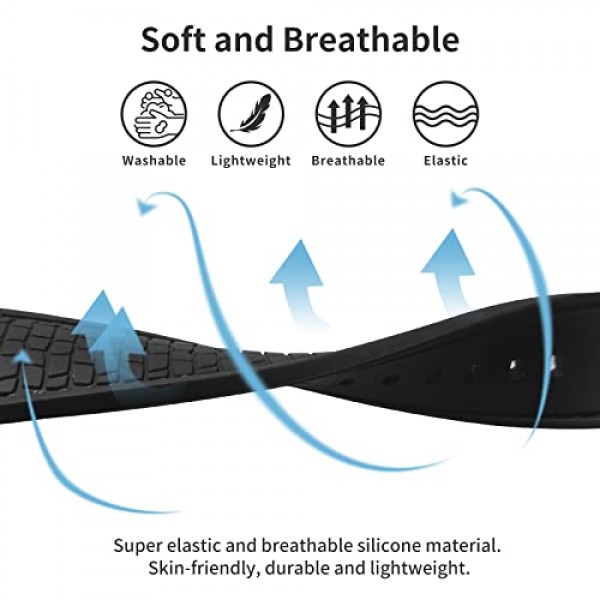 BERNY 실리콘 시계 밴드 부드러운 고무 방수 교체용 시계 스트랩, 스테인레스 스틸 버클 Asroted 색상 - 22mm, 24mm 남성용 및 여성용(회색, 파란색, 녹색, 금색)