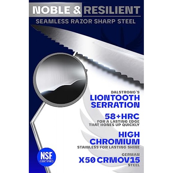 Dalstrong 톱니 모양의 만능 칼 - 5.5인치 - Crusader 시리즈 - 단조 고탄소 독일 스테인레스 스틸 - 자성 칼집 포함 - 주방 칼 - NSF 인증