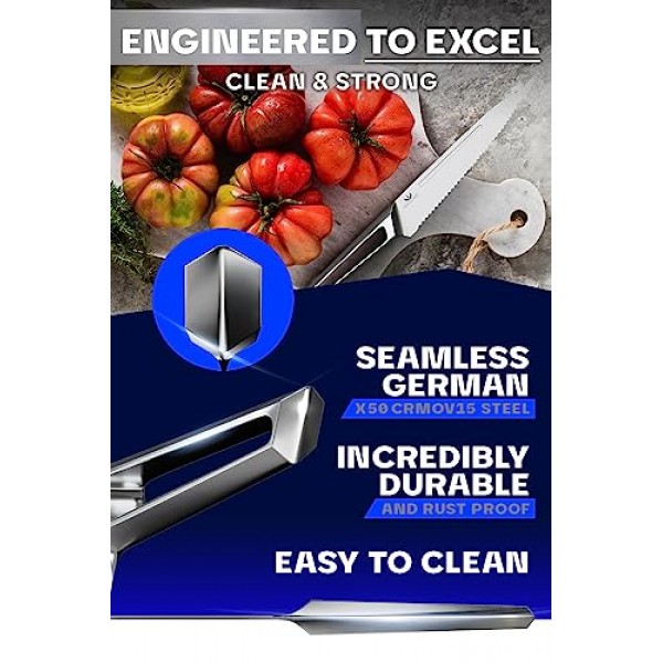 Dalstrong 톱니 모양의 만능 칼 - 5.5인치 - Crusader 시리즈 - 단조 고탄소 독일 스테인레스 스틸 - 자성 칼집 포함 - 주방 칼 - NSF 인증