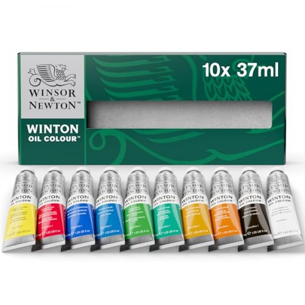 Winsor & Newton Winton 유성 페인트, 스타터 세트, 10 x 37ml 튜브, 1.25 Fl Oz(10개 팩)