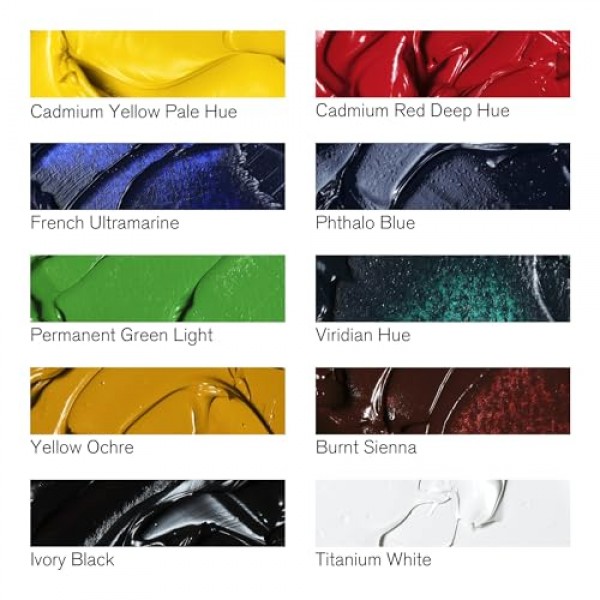 Winsor & Newton Winton 유성 페인트, 스타터 세트, 10 x 37ml 튜브, 1.25 Fl Oz(10개 팩)