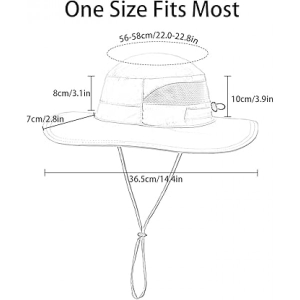 Connectyle 여성용 UPF 50+ 사파리 태양 모자 통기성 자외선 차단 낚시 모자