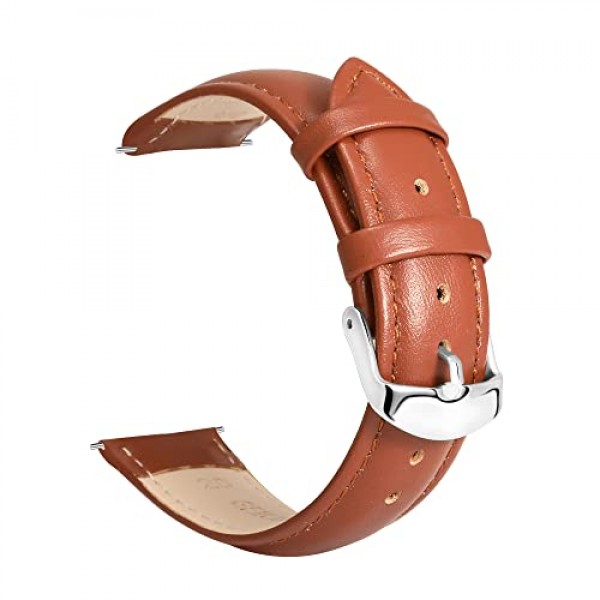 BUREI 퀵 릴리스 가죽 시계 밴드, 빈티지 가죽 시계 스트랩, 교체 스트랩 20mm