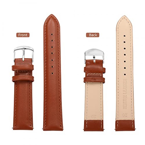 BUREI 퀵 릴리스 가죽 시계 밴드, 빈티지 가죽 시계 스트랩, 교체 스트랩 20mm