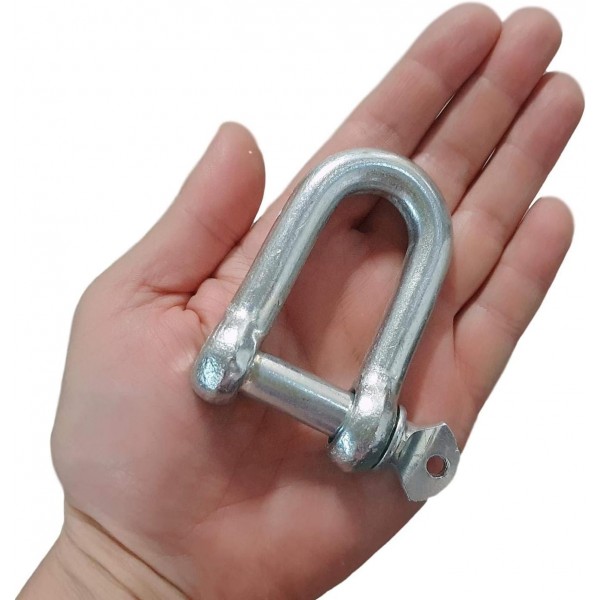 (2개 팩) 아연 도금 강철 걸쇠 14mm, D Links 후크 걸쇠 클립. 중장비 건설용 강철 사슬 강철 걸쇠 (2)