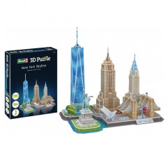 Revell 3D 퍼즐 00142 I 뉴욕 스카이라인 I 123조각 I 남녀노소 누구나 즐길 수 있는 4시간의 조립 I 10세부터 I 인상적인 뉴욕의 ​​스카이라인을 직접 조립하다