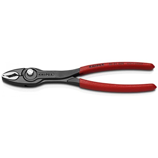 Knipex TwinGrip Atramentized 전면 멀티 그립 플라이어 200 mm 82 01 200 검정색 플라스틱 코팅 미끄럼 방지