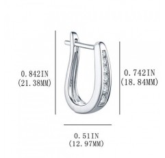 JO WISDOM 크리올 귀걸이 매달려 타원형 실버 925 여성용 3A 지르코니아, 여성용 주얼리