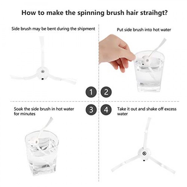 Roborock E25 E4 S5 S6 E20 E35 C10 S50 S51 S4 Xiaomi Mi Mijia, 10 팩, (메인 브러시 2개 + 사이드 브러시 4개 + 필터 4개)와 호환되는 교체 액세서리 키트