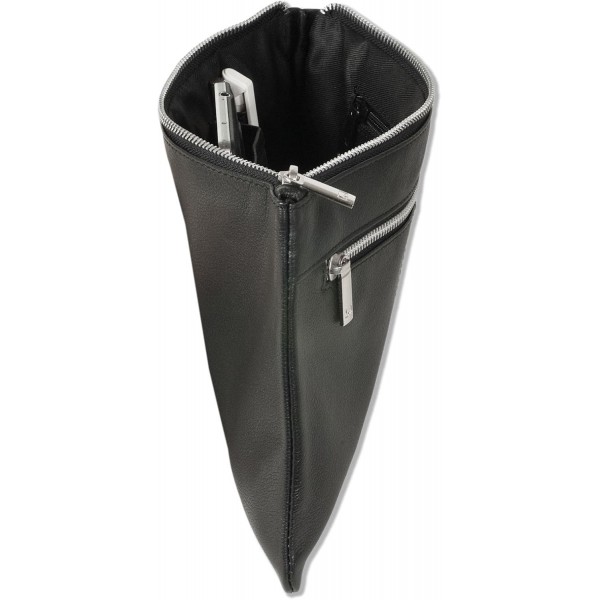 Rimbaldi - hochwerigem Riund 나파 가죽 소재의 실용적인 가죽 스트랩이 있는 블랙 색상의 플랫 유니버설 백