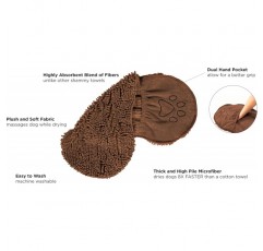 DGS0A 남성 Shammy 애완 동물 타월, 브라운, 13 x 31