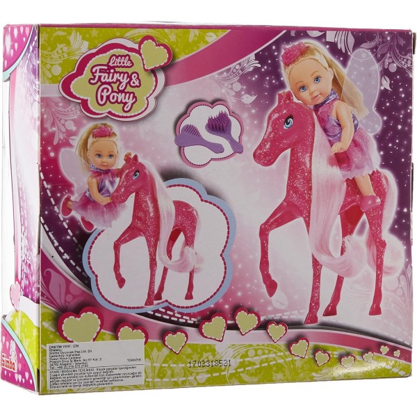 Simba 105738667 Evi Love Little Fairy & Pony Play Doll as Princess with Fantasy Horse 12 cm 연령 3+