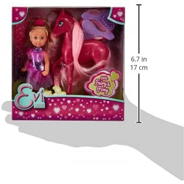 Simba 105738667 Evi Love Little Fairy & Pony Play Doll as Princess with Fantasy Horse 12 cm 연령 3+