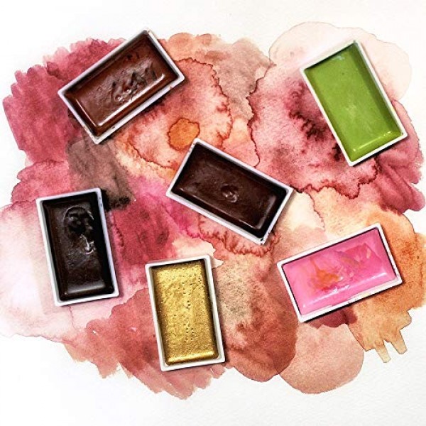 Kuretake GANSAI TAMBI 48색 세트, 수채화 물감 세트, 예술가 및 공예가를 위한 전문가용 품질, AP 인증, 성인용 수채화 물감, Made in Japan