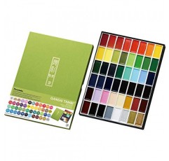 Kuretake GANSAI TAMBI 48색 세트, 수채화 물감 세트, 예술가 및 공예가를 위한 전문가용 품질, AP 인증, 성인용 수채화 물감, Made in Japan