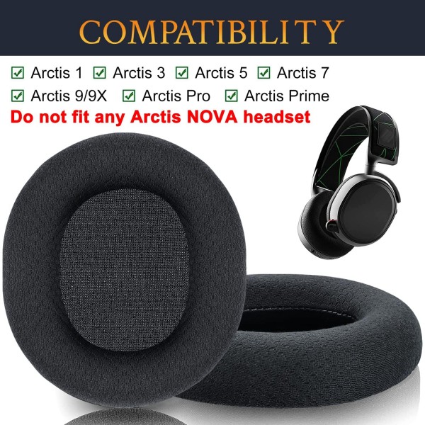 SteelSeries Arctis 1/Arctis 3/Arctis 5/Arctis 7/Arctis 7P/Arctis 9X/Arctis Pro/Arctis Prime 헤드폰, 소음 차단 폼-블랙용 SOULWIT 전문 교체용 이어 패드