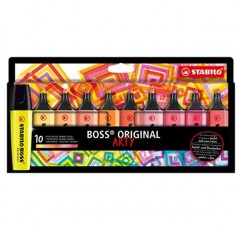 스타빌로 하이라이터 BOSS ORIGINAL ARTY - 10개들이 지갑 - 따뜻한 색상