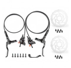 Shimano SM-RT56 160mm/180mm 로터가 장착된 Shimano MT200 유압 브레이크, 왼쪽 앞 800mm 오른쪽 뒤 1400mm Shimano 유압 브레이크 캘리퍼스가 있는 알루미늄 합금 레버 자전거 디스크 