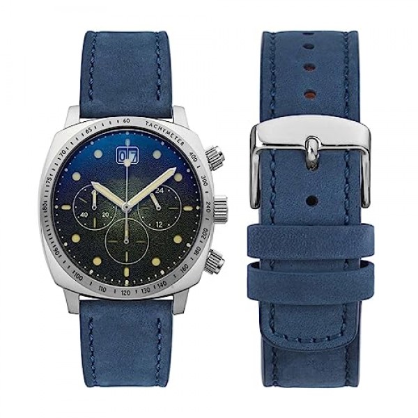 WOCCI 레트로 시계 밴드, 누벅 가죽, 퀵 릴리스 교체 스트랩, 스테인레스 스틸 버클, 밴드 폭 18mm 20mm 22mm