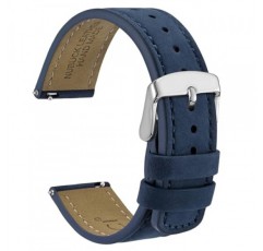 WOCCI 레트로 시계 밴드, 누벅 가죽, 퀵 릴리스 교체 스트랩, 스테인레스 스틸 버클, 밴드 폭 18mm 20mm 22mm