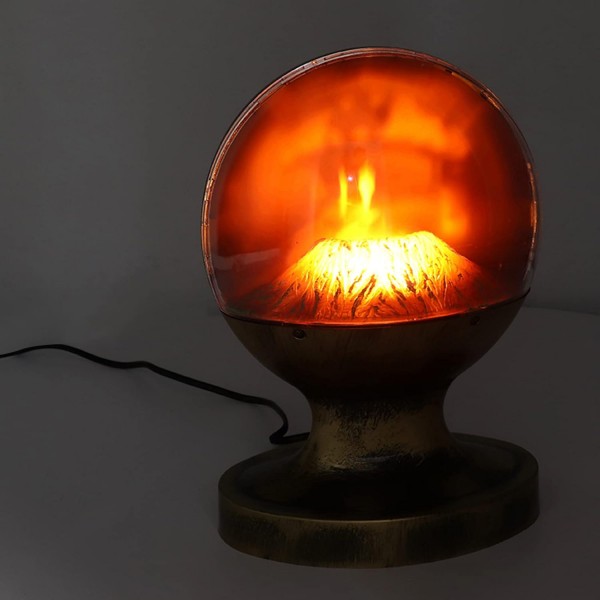 Keenso 화산 용암 조경 램프, 화산 조경 램프 레트로 명확한 표면 질감 화산 용암 램프 장식 과학 교육 완구 EU 플러그 220V
