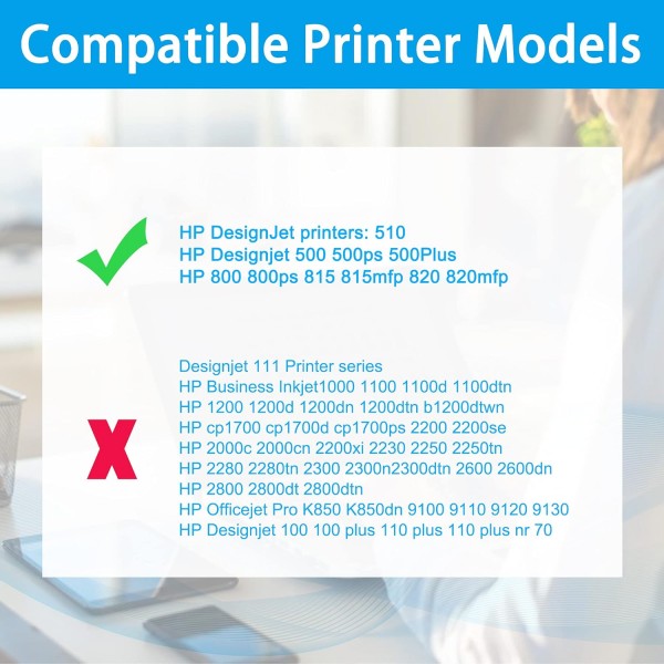 LCL 호환 잉크 카트리지 82 C4911A C4912A C4913A(2Cyan 2Magenta 2Yellow) HP ​​Designjet 100 100plus 500 500ps 교체