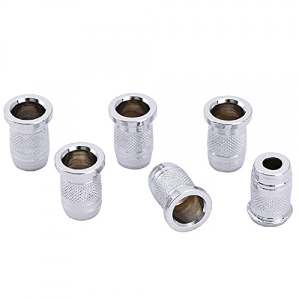 Musiclily Pro 11mm 스틸 탑 기타 스트링 페럴 텔레캐스터 스트랫 스타일 일렉트릭 기타용 스트링 스루 바디, 크롬(6개 세트)