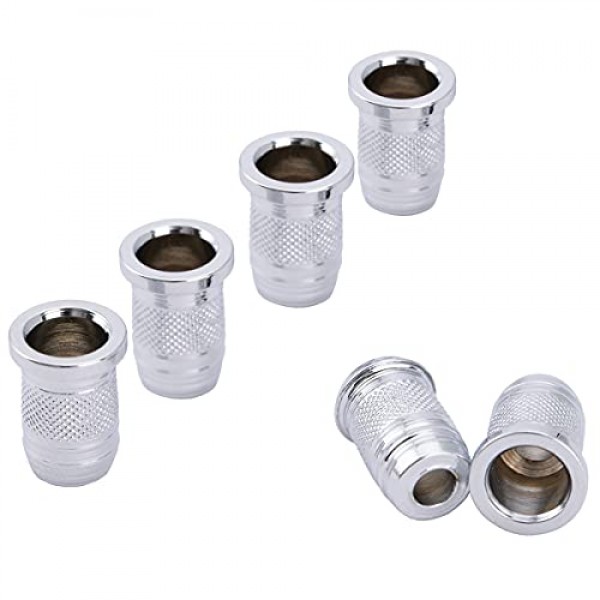 Musiclily Pro 11mm 스틸 탑 기타 스트링 페럴 텔레캐스터 스트랫 스타일 일렉트릭 기타용 스트링 스루 바디, 크롬(6개 세트)