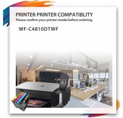 Epson Workforce Pro WF-C4810DTWF 프린터에서 사용하는 Epson 408 408L용 Victor 408L 잉크 카트리지 교체(BK C M Y 4 팩)