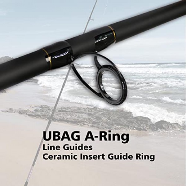 Fiblink 서핑 낚싯대 2개/3개 휴대용 여행용 스피닝 로드 바닷물 서핑 로드(9'/10'/10'6/12'/13'3)