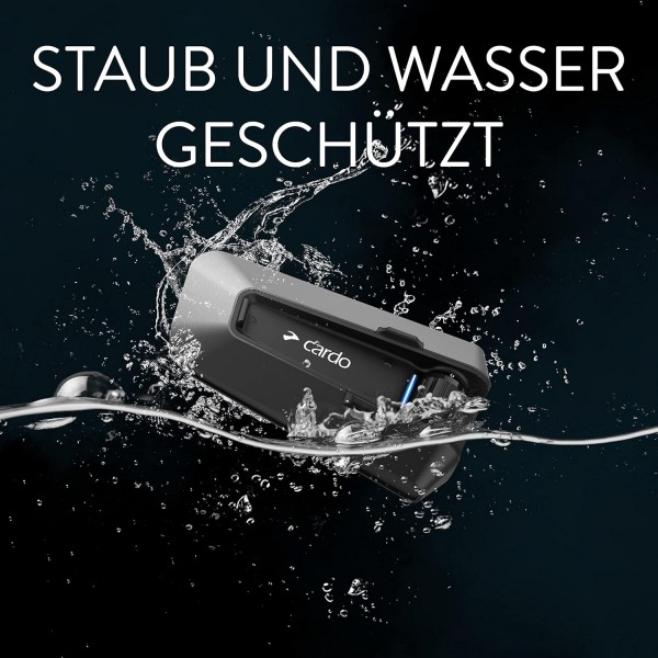 Cardo PACKTALK Edge 오토바이 블루투스 통신 시스템 헤드셋 인터콤 - 싱글 팩 블랙