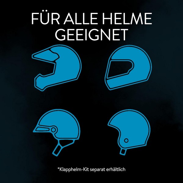 Cardo PACKTALK Edge 오토바이 블루투스 통신 시스템 헤드셋 인터콤 - 싱글 팩 블랙