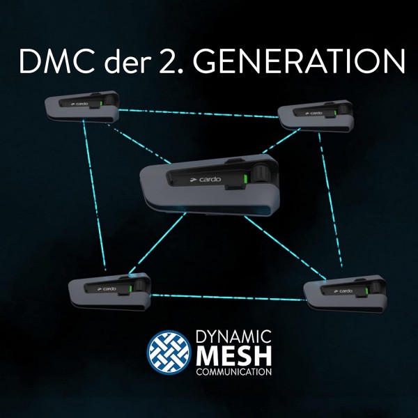 Cardo PACKTALK Edge 오토바이 블루투스 통신 시스템 헤드셋 인터콤 - 싱글 팩 블랙