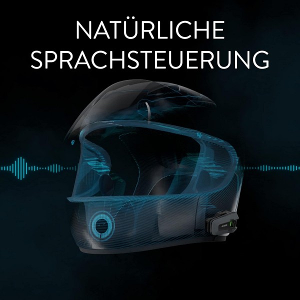 Cardo PACKTALK Edge 오토바이 블루투스 통신 시스템 헤드셋 인터콤 - 싱글 팩 블랙