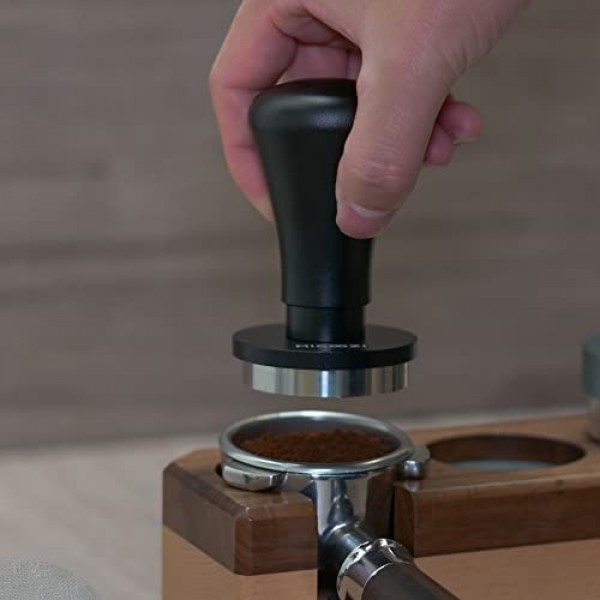 보정된 에스프레소 탬퍼 51mm | MIGOOZI 304 스테인레스 스틸 에스프레소 커피 핸드 탬퍼 | Delonghi, Gevi, Yabano 51mm 포터필터용 전문 에스프레소 바리스타 30파운드 스프링 장