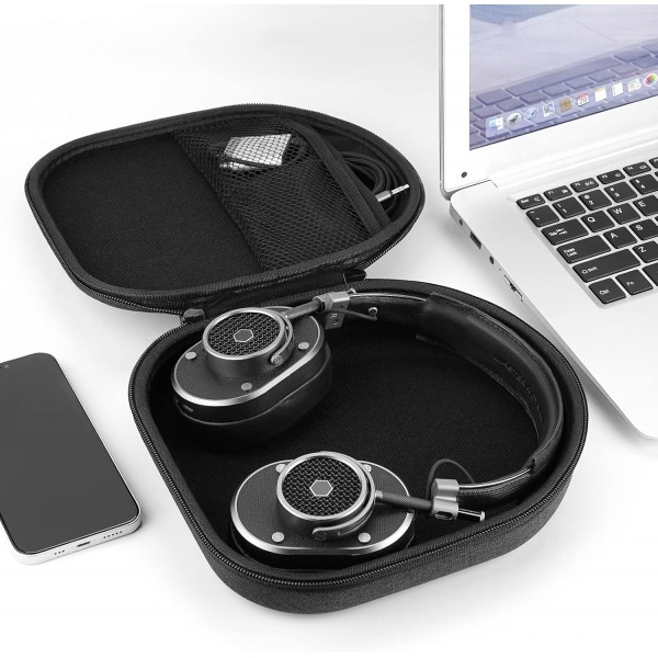 마스터 및 다이나믹 MH40 MW65 MW60 MW50+ MG20 무선 케이스와 호환되는 Linkidea 헤드폰 휴대용 케이스 케이블 충전기 보관이 가능한 보호용 하드쉘 여행용 가방(회색)