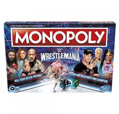 Hasbro Gaming Monopoly: 8세 이상을 위한 Wrestlemania Edition 보드 게임, WWE Wrestlemania에서 영감을 받은 모노폴리 게임, 2-6인용 가족 게임, 어린이 게임