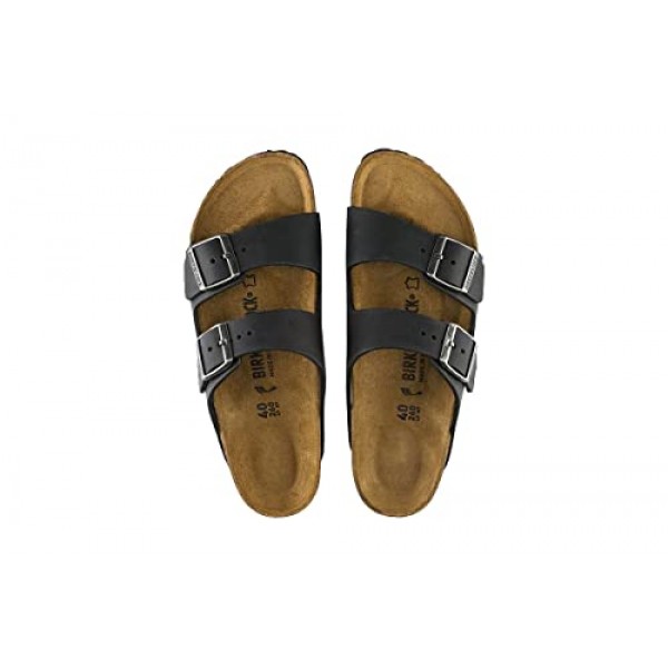 Birkenstock 남녀공용 애리조나 샌들, 블랙 오일드 가죽, 11 US