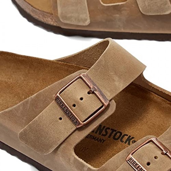 Birkenstock 남녀공용 애리조나 샌들, 블랙 오일드 가죽, 11 US