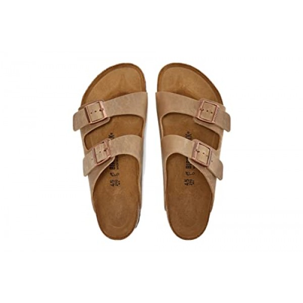 Birkenstock 남녀공용 애리조나 샌들, 블랙 오일드 가죽, 11 US