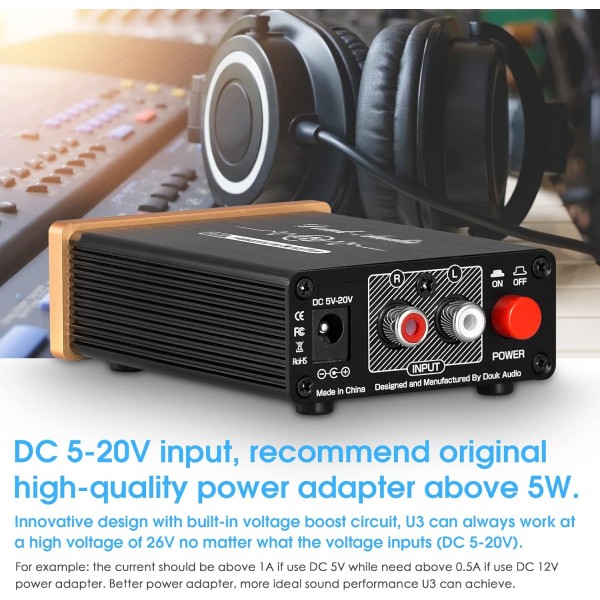 Douk Audio U3 Mini Class A 헤드폰 앰프 스테레오 헤드폰 앰프