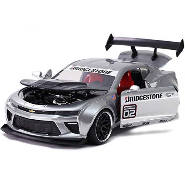 Jada Toys Bigtime Muscle 1:24 2016 Chevy Camaro SS Widebody 다이 캐스트 자동차 실버, 어린이 및 성인용 장난감