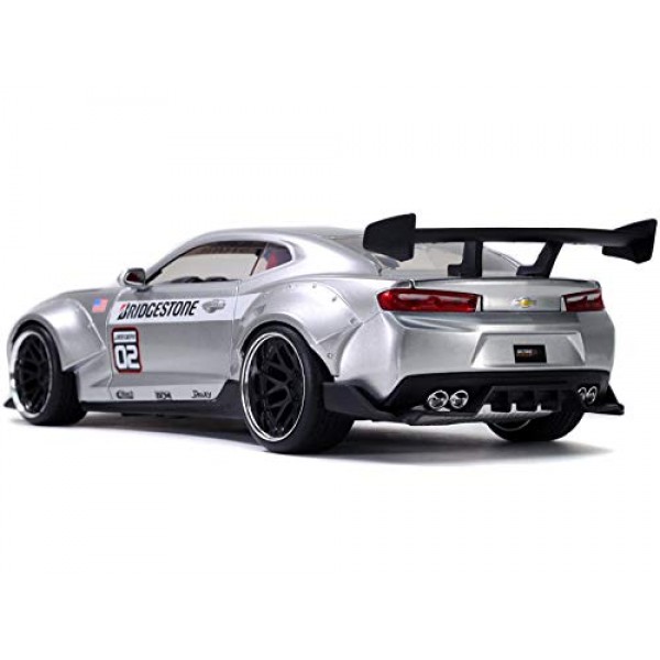 Jada Toys Bigtime Muscle 1:24 2016 Chevy Camaro SS Widebody 다이 캐스트 자동차 실버, 어린이 및 성인용 장난감