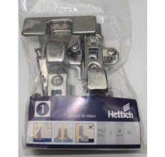 HKB 2 스프링 경첩, 내부 도어용, Intermat Soft 3 클립 기술, 전원 제어 및 스프링력 조정, 110°, 컵 ø 35mm, 오프셋 16mm